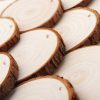 Fuyit Natural Wood Slices, 30 Pcs 3.5-4 Inch Unfinished Predrilled Wooden Circles Tree Slice with Hole & Barks for DIY Arts Craft Christmas Ornaments slices