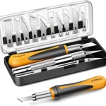 MulWark Exacto Knife Set | Craft Knife Kit | 16pc Precision Craft Hobby Kit with Razor Sharp Knives for Wood, Crafting, Leather, Scrapbooking & Modeling 16 piece kfc price