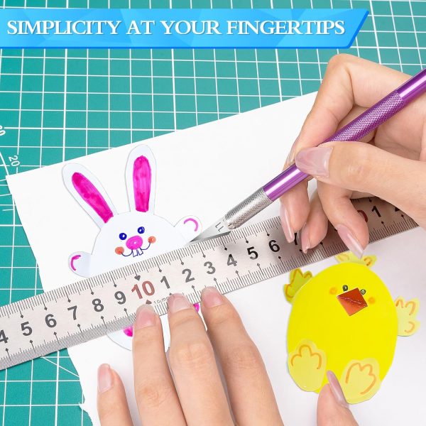 Exacto Knife, 3 Exacto Knives with 30 Exacto Blades #11, Craft Knife, Hobby Knife, Precision Knife, Exacto Knife Set for Crafts, Arts, Modeling, Scrapbooking (Purple-Blue-Black) knife4j