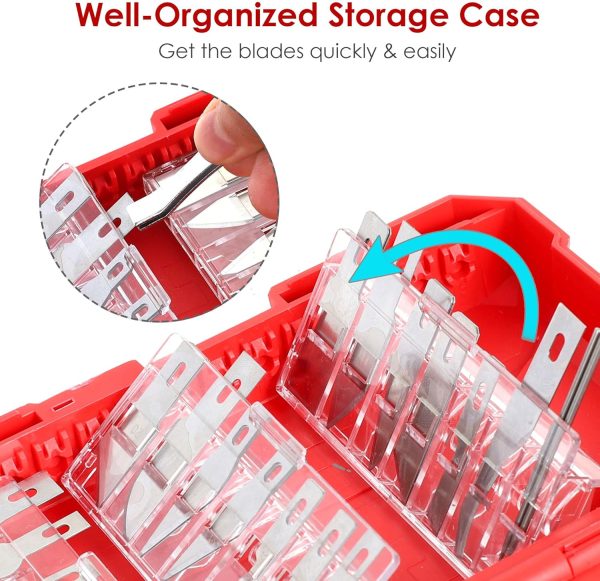 FASTPRO 40-Piece Precision Hobby Knife Set, 3pcs Craft Knives with 33pcs Blades, Exacto Knife Set Included Tweezers, Grindstone, Steel Ruler, Vernier Caliper and Storage Case 40-piece precision hobby