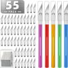 55-Pack Exacto Knife Set with 5 Craft Knives & 50 Blades for Art & DIY set
