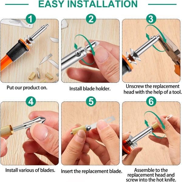 Honoson 22 Pieces Electric Hot Knife Cutter Tool Kit Include Heated Knife Plastic Cutter With Multipurpose 16 Blades 4 Blade Holders Metal Stand For Soft Thin Plastic Foam Stencils(Orange) electric bike