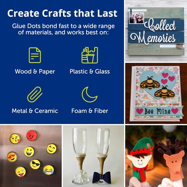 Glue Dots Double-Sided Adhesive, 1/2 Inch, 200 Clear Dots for Crafts 17track