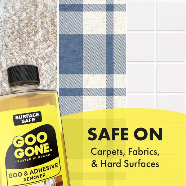 Goo Gone Original Liquid - 8 Ounce - Surface Safe Adhesive Remover Safely Removes Stickers Labels Decals Residue Tape Chewing Gum Grease Tar Crayon Glue liquidity