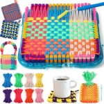 IQKidz Weaving Loom Kit Toys, DIY Arts and Crafts for Kids and Adults, Ideal Gifts for Girls Ages 5 6 7 8-12 13, Easy Potholder Loom Knitting Activity for Beginners, 224 Craft Loops weaving loom
