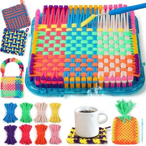 IQKidz Weaving Loom Kit Toys, DIY Arts and Crafts for Kids and Adults, Ideal Gifts for Girls Ages 5 6 7 8-12 13, Easy Potholder Loom Knitting Activity for Beginners, 224 Craft Loops weaving loom