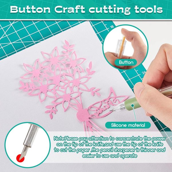 6 Pieces Art Cutting Tools Knife Pen Craft Paper Cutter Pen Carving Tools for DIY Kit Scrapbooking Drawing and Crafting Utility Precision Paper Cutting Tool tools up