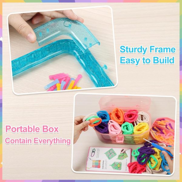 IQKidz Weaving Loom Kit Toys, DIY Arts and Crafts for Kids and Adults, Ideal Gifts for Girls Ages 5 6 7 8-12 13, Easy Potholder Loom Knitting Activity for Beginners, 224 Craft Loops iqkidz weaving loom kit