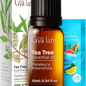Gya Labs Australian Tea Tree Essential Oil - 0.34 Fl Oz - for Hair, Skin, Diffuser, Aromatherapy & DIY Candle Making Scent labsuit