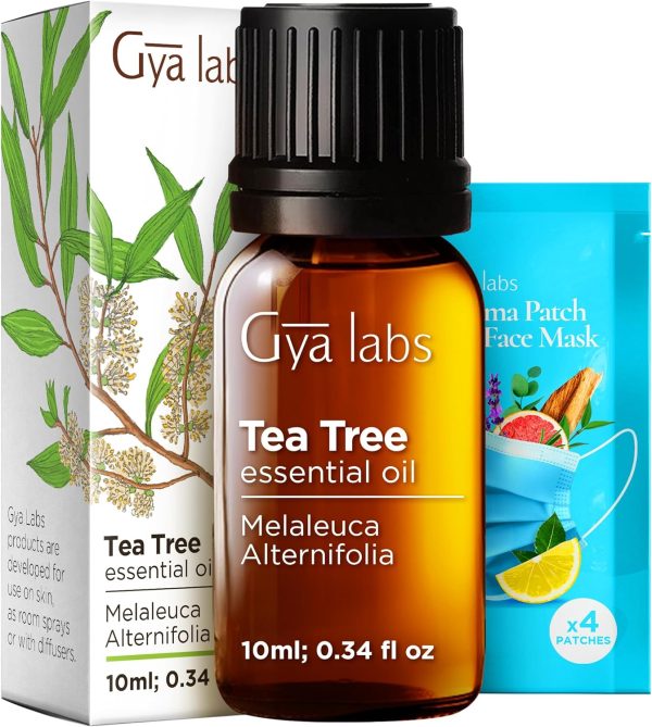 Gya Labs Australian Tea Tree Essential Oil - 0.34 Fl Oz - for Hair, Skin, Diffuser, Aromatherapy & DIY Candle Making Scent labsuit