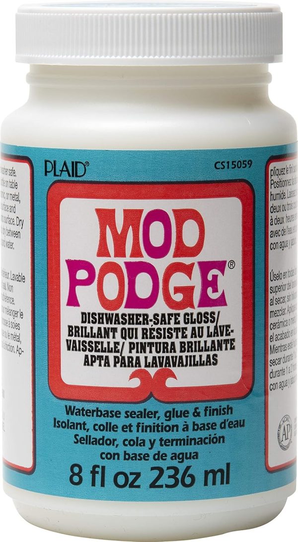 Mod Podge Dishwasher Safe Waterbased Sealer, Glue and Finish (8-Ounce), CS15059 Gloss, 8 Ounce model s