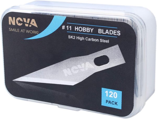 120 pack #11 Hobby Blade Refill, Exact-To Knife Steel Replacement Blades with storage box for Crafts, Hobbies, Scrap booking, Stencil, Precision Art, Architecture Modeling hobbycraft