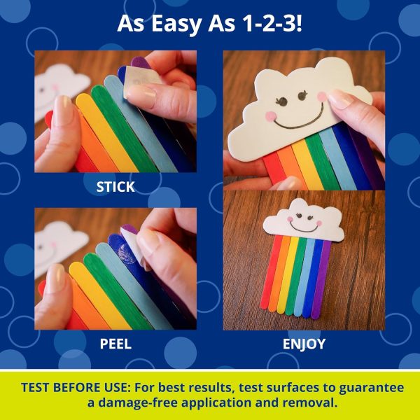 Glue Dots, Craft Dots, Double-Sided, 1/2", .5 Inch, 200 Dots, DIY Craft Glue Tape, Sticky Adhesive Glue Points, Liquid Hot Glue Alternative, Clear adhesive bandage