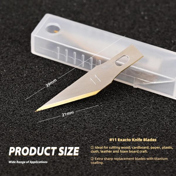 EHDIS Precision Craft Hobby Knife Blades # 11 Titanium Coated Blade Refill Hobby Art Blades Cutting Tool with Storage Case for Craft, Hobby, Scrapbooking, Stencil-20 Pack (Pack of 20) craftsman