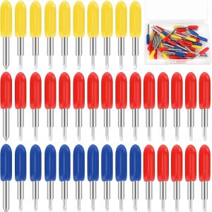 40 PCS Replacement Blades for Cricut Explore Air 2, Luxiv 3rd Party Accessory Replacement Cutting Blades, 20P 45° Blade for Cricut, 10P 30°Replacement Blade for Cricut, 10P 60° Deep Blades-0