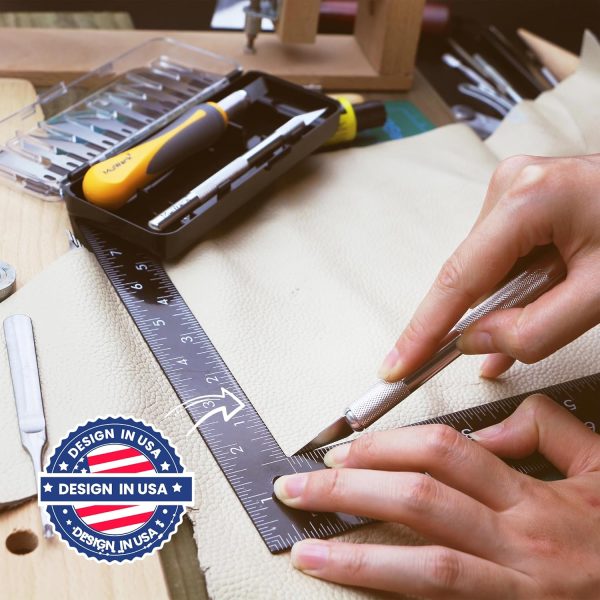 MulWark Exacto Knife Set | Craft Knife Kit | 16pc Precision Craft Hobby Kit with Razor Sharp Knives for Wood, Crafting, Leather, Scrapbooking & Modeling mulwark razor blade scraper