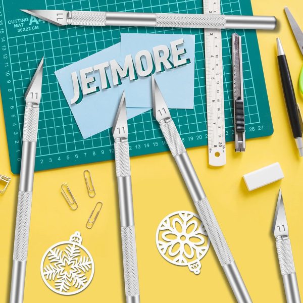 10 Pack Hobby Knife Set, Stainless Steel Craft Knife Kit for Pumpkin Carving, DIY, Art, Cutting, Stencil-4