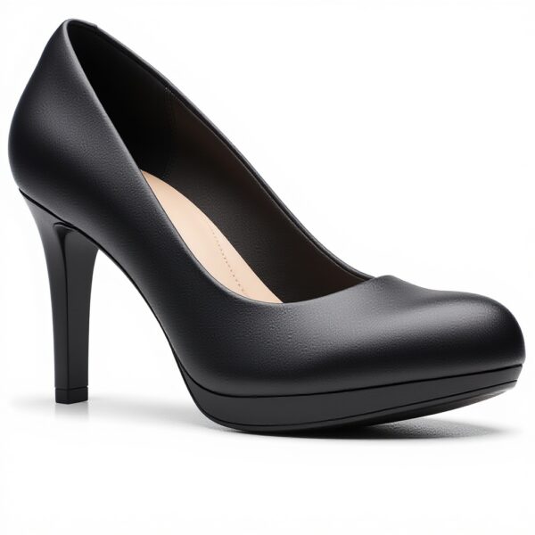 Clarks Adriel Viola Sandales Compensées Femme Cuir Noir