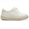 Clarks Brodin Lace Basket Homme Cuir Blanc Confortable