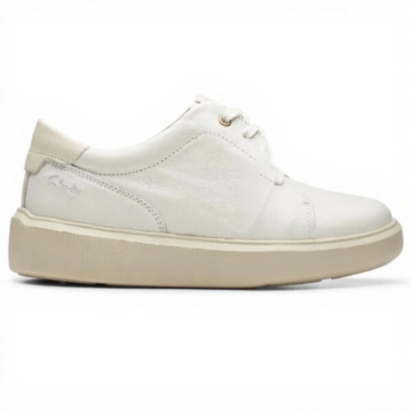 Clarks Brodin Lace Basket Homme Cuir Blanc Confortable