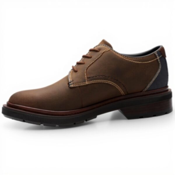 Clarks Burchill Derby Homme Cuir Brun Foncé Oxfords