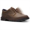Clarks Burchill Derby Homme Cuir Brun Foncé Oxfords