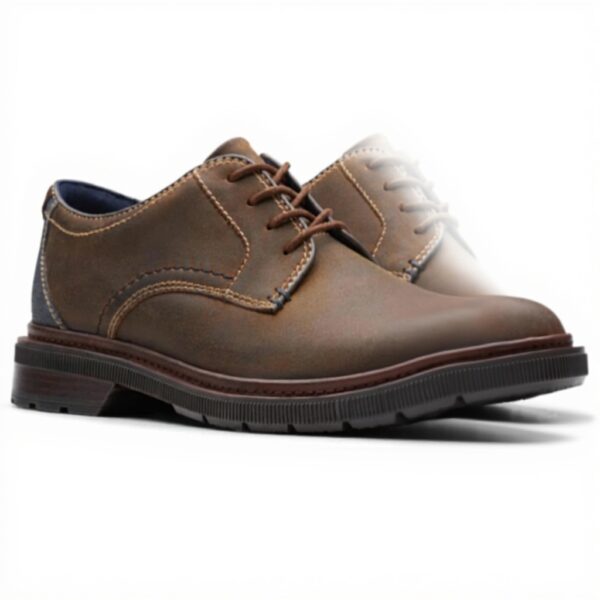 Clarks Burchill Derby Homme Cuir Brun Foncé Oxfords