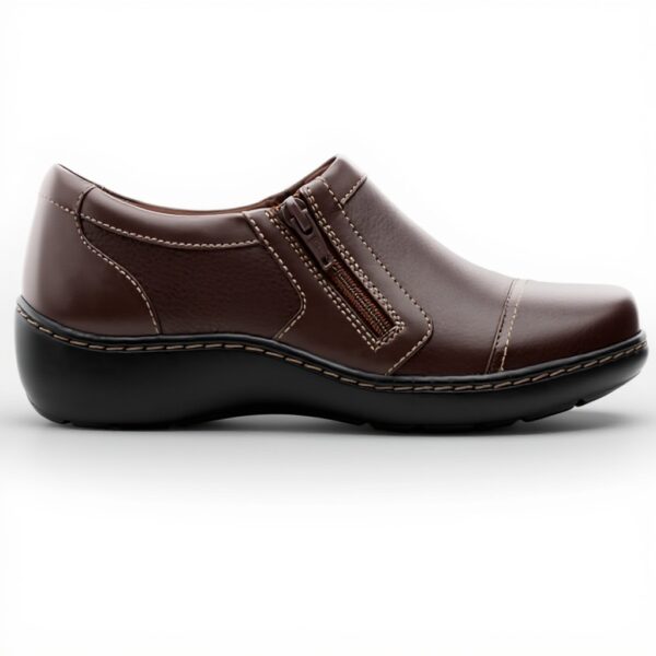 Clarks Cora Giny Mocassin Femme Cuir Confortable Noir Marron