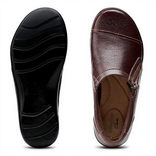 Clarks Cora Giny Mocassin Femme Cuir Confortable Noir Marron