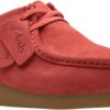Clarks Wallabeeevo Derby Homme Mocassin Suède Rouge Confort-6
