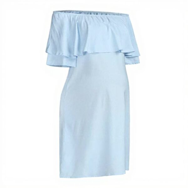 Robe de maternité BOTCAM été sexy sans épaules polyester