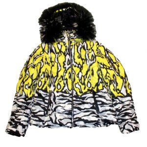 Sportalm Kitzbühel Veste Ski Femme Fourrure Véritable Jaune