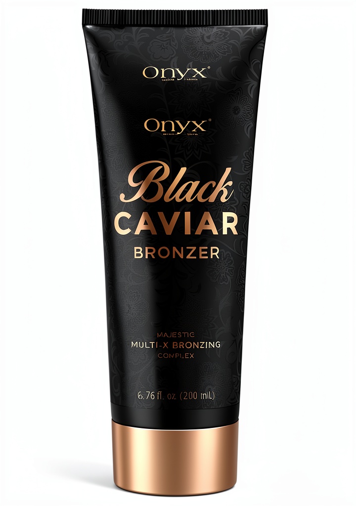 Application de la lotion bronzante Onyx Black Caviar sur la peau