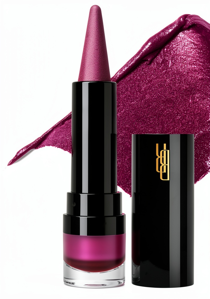 Rouge à lèvres métallisé Markwins appliqué sur les lèvres