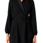 Robe casual femme Naf Naf doublure noir chic décontracté-0