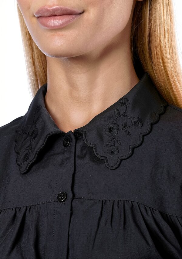 Chemise Naf Naf Femme Sans Doublure Ecru Bleu Marine-2