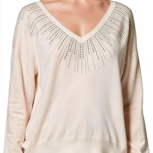 Pull Femme Naf Sans Doublure Gris Anthracite Beige Chine-0