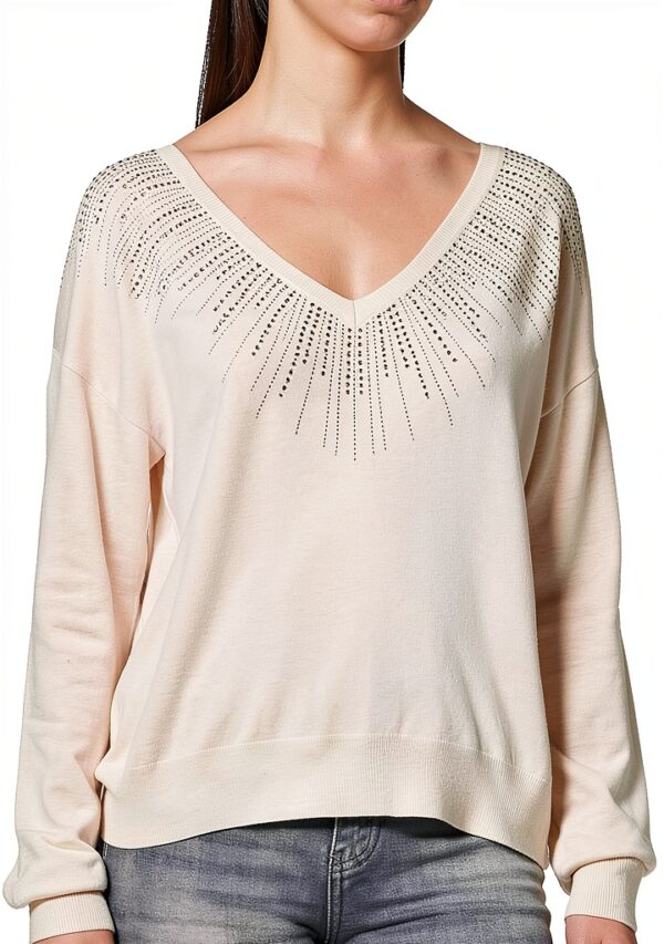 Pull Femme Naf Sans Doublure Gris Anthracite Beige Chine-0