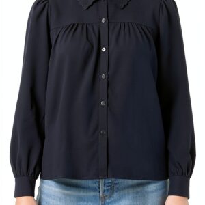 Chemise Naf Naf Femme Sans Doublure Ecru Bleu Marine-0