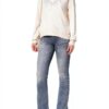 Pull Femme Naf Sans Doublure Gris Anthracite Beige Chine-1