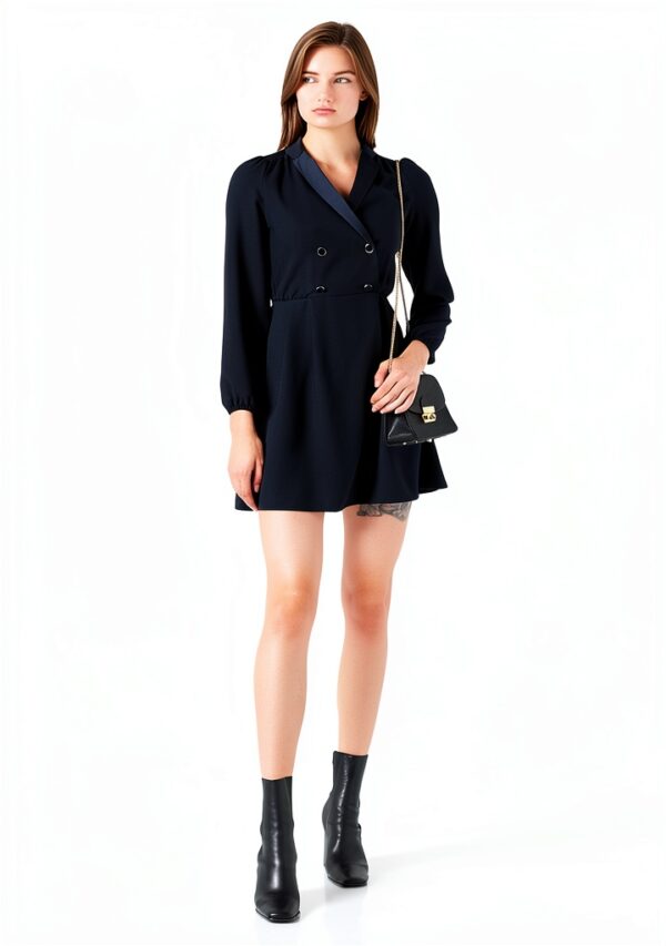 Robe casual femme Naf Naf doublure chic décontracté bleu-1