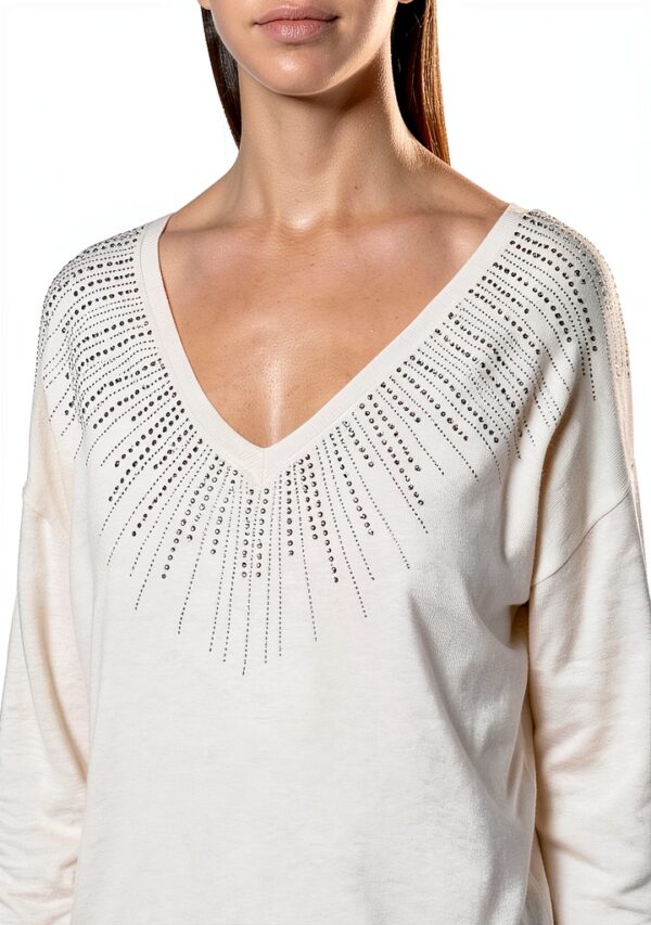 Pull Femme Naf Sans Doublure Gris Anthracite Beige Chine-2