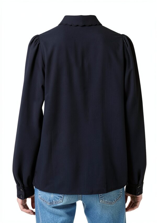 Chemise Naf Naf Femme Sans Doublure Ecru Bleu Marine-3