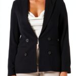 Blazer Naf Noir doublure femme élégant professionnel-0