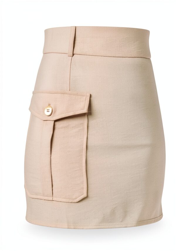 Jupe femme Naf Naf casual sans doublure Beige Safari-2