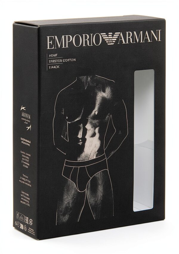 Emporio Armani Slip Homme Coton Extensible Marron Taille L-5