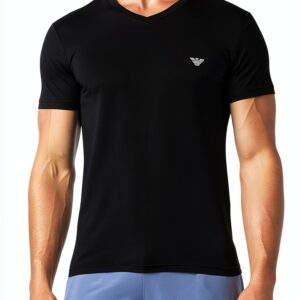 Tshirt homme Armani noir coupe classique-0