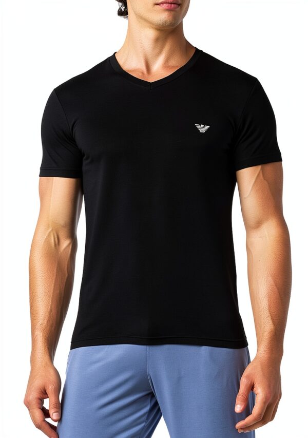 Tshirt homme Armani noir coupe classique-0