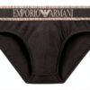 Emporio Armani Slip Homme Coton Extensible Marron Taille L-3