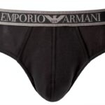 Emporio Armani Slip Homme Coton Extensible Marron Taille L-0